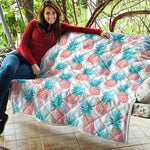 Bright Zig Zag Pineapple Pattern Print Quilt