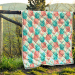 Bright Zig Zag Pineapple Pattern Print Quilt
