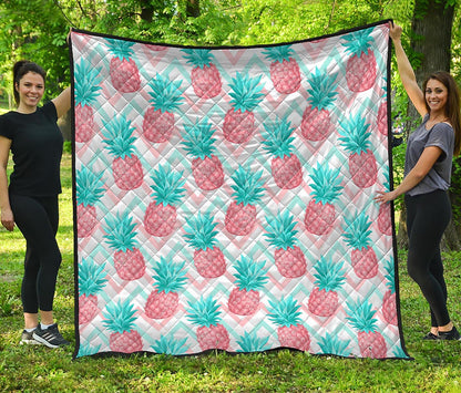 Bright Zig Zag Pineapple Pattern Print Quilt