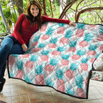 Bright Zig Zag Pineapple Pattern Print Quilt