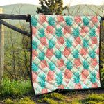 Bright Zig Zag Pineapple Pattern Print Quilt