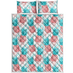 Bright Zig Zag Pineapple Pattern Print Quilt Bed Set