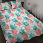 Bright Zig Zag Pineapple Pattern Print Quilt Bed Set