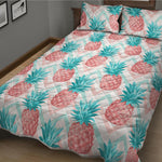 Bright Zig Zag Pineapple Pattern Print Quilt Bed Set