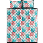Bright Zig Zag Pineapple Pattern Print Quilt Bed Set