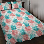 Bright Zig Zag Pineapple Pattern Print Quilt Bed Set