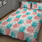 Bright Zig Zag Pineapple Pattern Print Quilt Bed Set