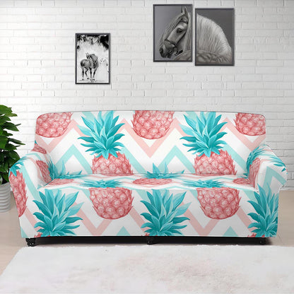 Bright Zig Zag Pineapple Pattern Print Sofa Cover