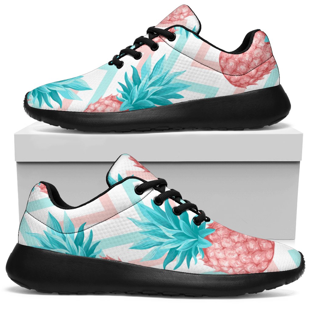 Bright Zig Zag Pineapple Pattern Print Sport Shoes GearFrost