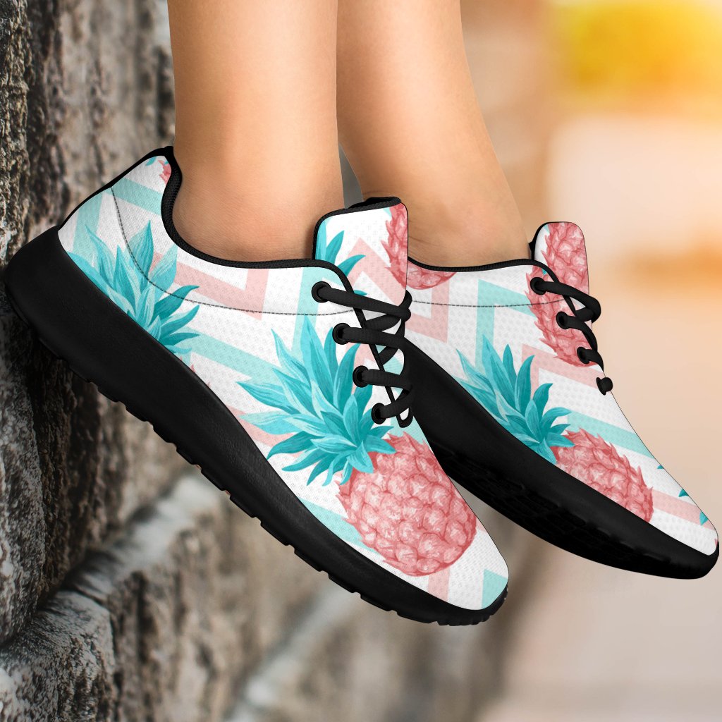 Bright Zig Zag Pineapple Pattern Print Sport Shoes GearFrost