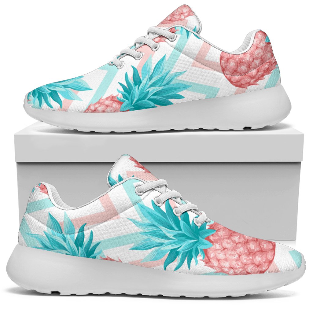 Bright Zig Zag Pineapple Pattern Print Sport Shoes GearFrost