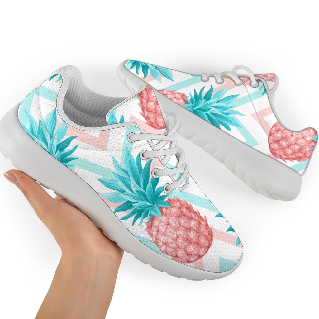 Bright Zig Zag Pineapple Pattern Print Sport Shoes GearFrost