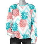 Bright Zig Zag Pineapple Pattern Print Women's Crewneck Sweatshirt GearFrost