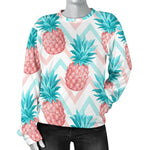 Bright Zig Zag Pineapple Pattern Print Women's Crewneck Sweatshirt GearFrost