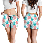 Bright Zig Zag Pineapple Pattern Print Women's Shorts