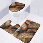 Bronze Snake Print 3 Piece Bath Mat Set