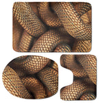 Bronze Snake Print 3 Piece Bath Mat Set