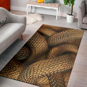 Bronze Snake Print Area Rug