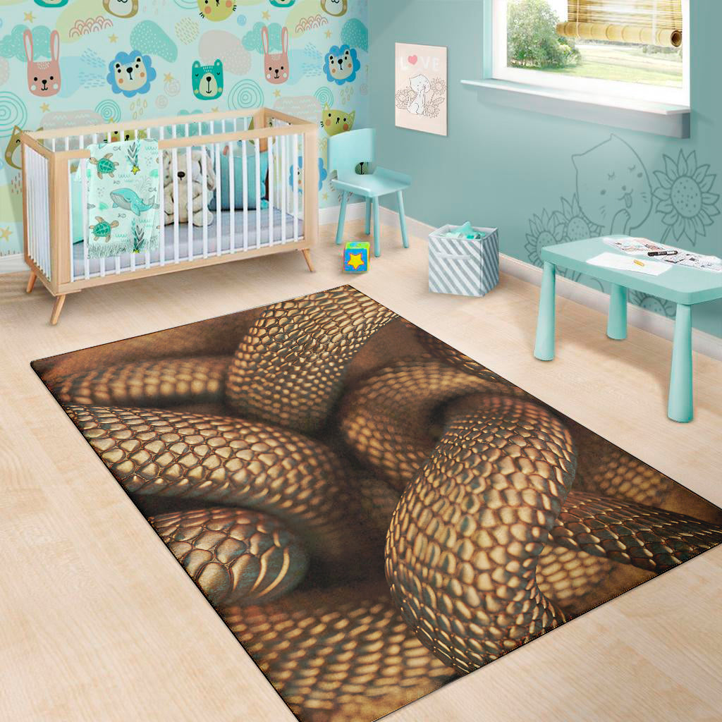 Bronze Snake Print Area Rug