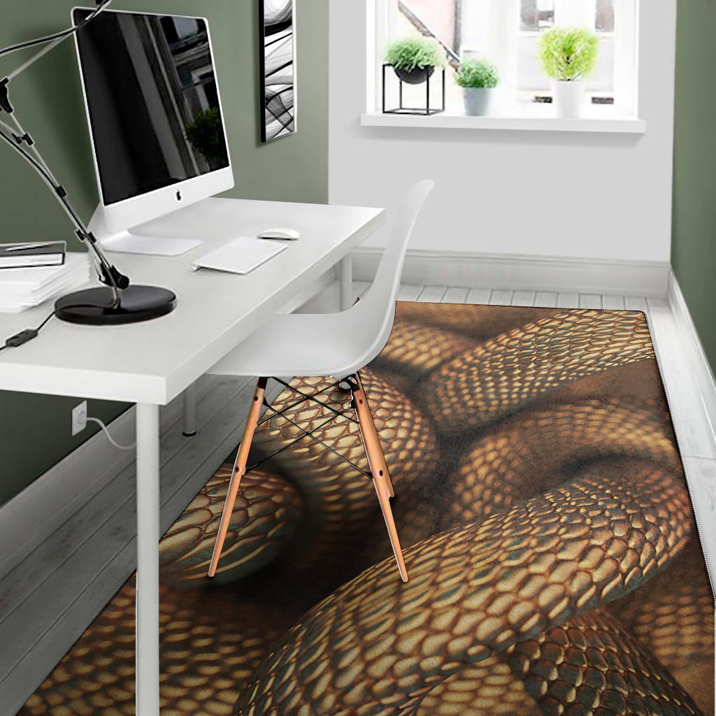 Bronze Snake Print Area Rug