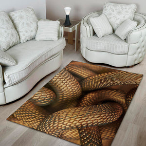 Bronze Snake Print Area Rug