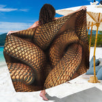 Bronze Snake Print Beach Sarong Wrap