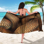 Bronze Snake Print Beach Sarong Wrap