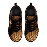 Bronze Snake Print Black Sneakers