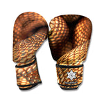 Bronze Snake Print Boxing Gloves