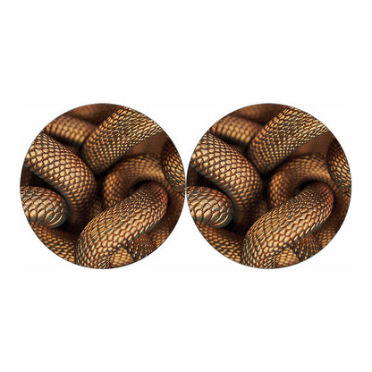 Bronze Snake Print Car Coasters