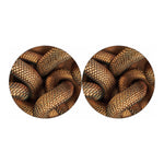 Bronze Snake Print Car Coasters