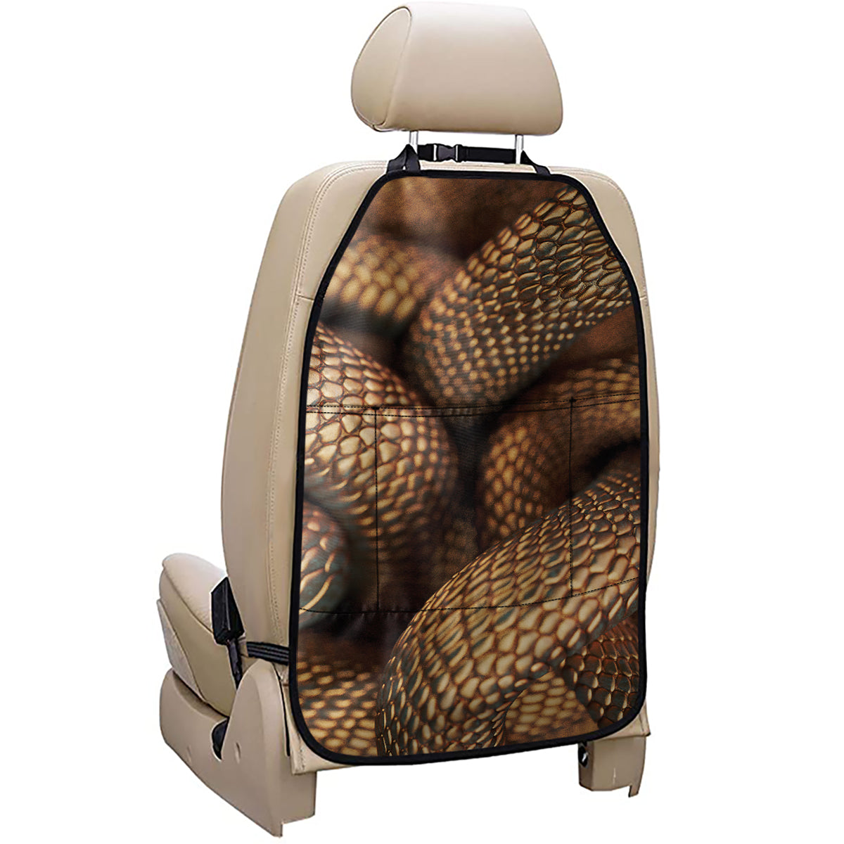 Bronze Snake Print Car Seat Organizers