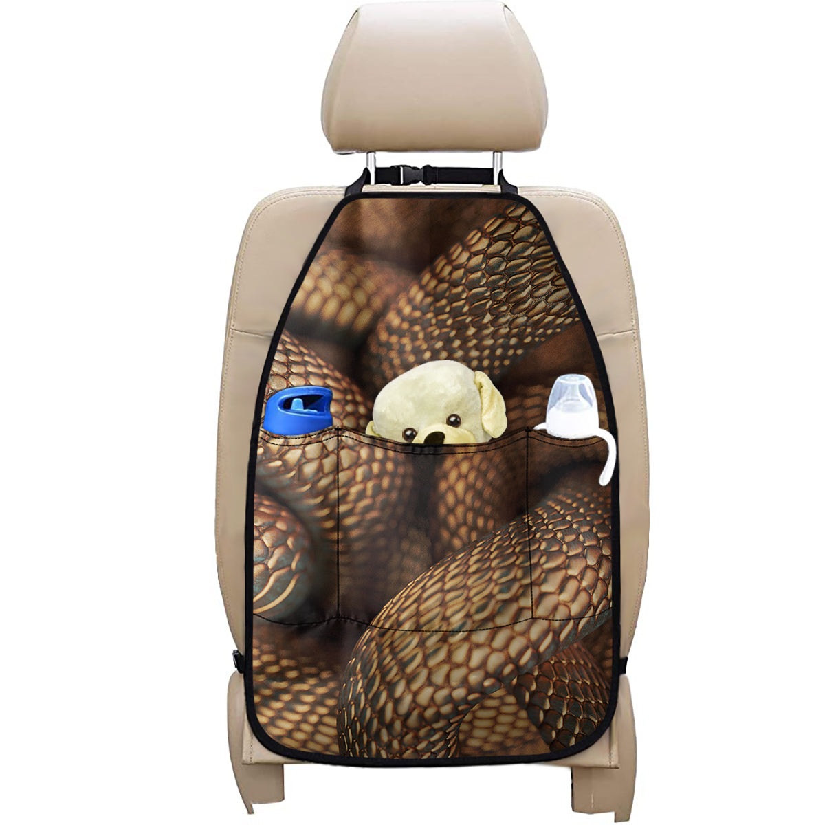 Bronze Snake Print Car Seat Organizers