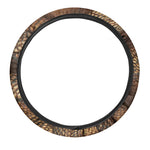 Bronze Snake Print Car Steering Wheel Cover