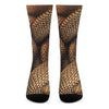 Bronze Snake Print Crew Socks