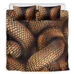 Bronze Snake Print Duvet Cover Bedding Set
