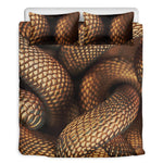 Bronze Snake Print Duvet Cover Bedding Set