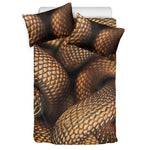 Bronze Snake Print Duvet Cover Bedding Set