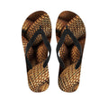 Bronze Snake Print Flip Flops