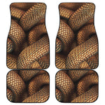 Bronze Snake Print Front and Back Car Floor Mats