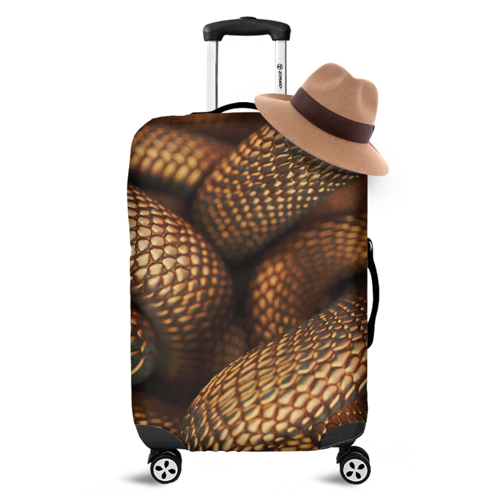 Bronze Snake Print Luggage Cover