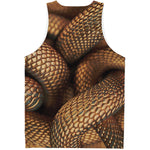 Bronze Snake Print Men's Tank Top