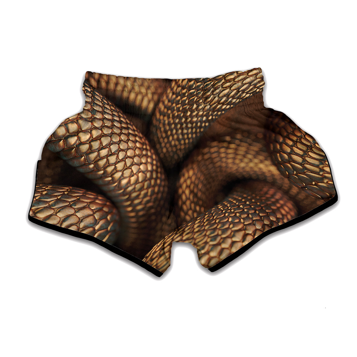 Bronze Snake Print Muay Thai Boxing Shorts