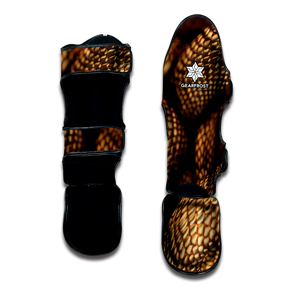 Bronze Snake Print Muay Thai Shin Guard