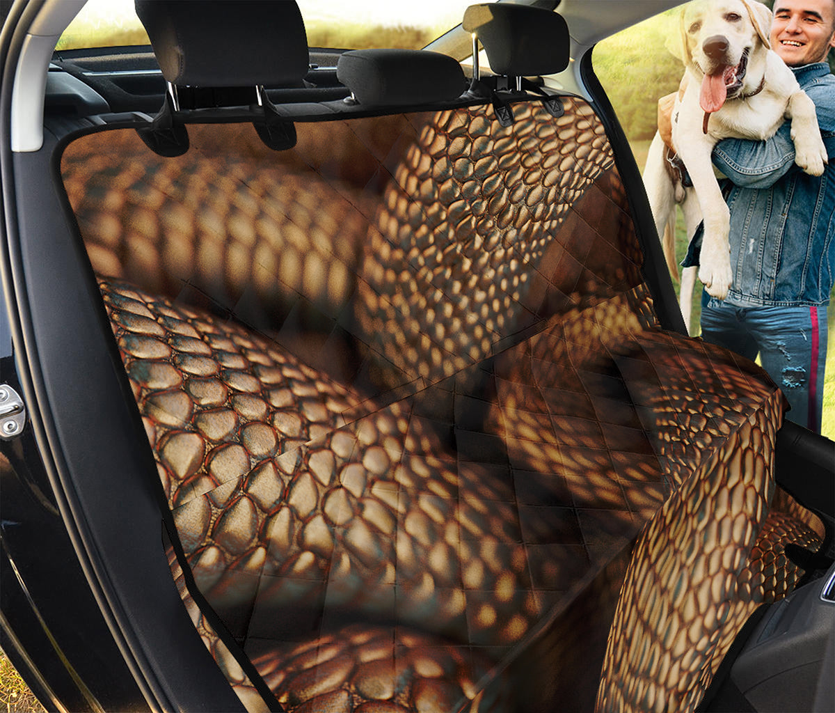 Bronze Snake Print Pet Car Back Seat Cover