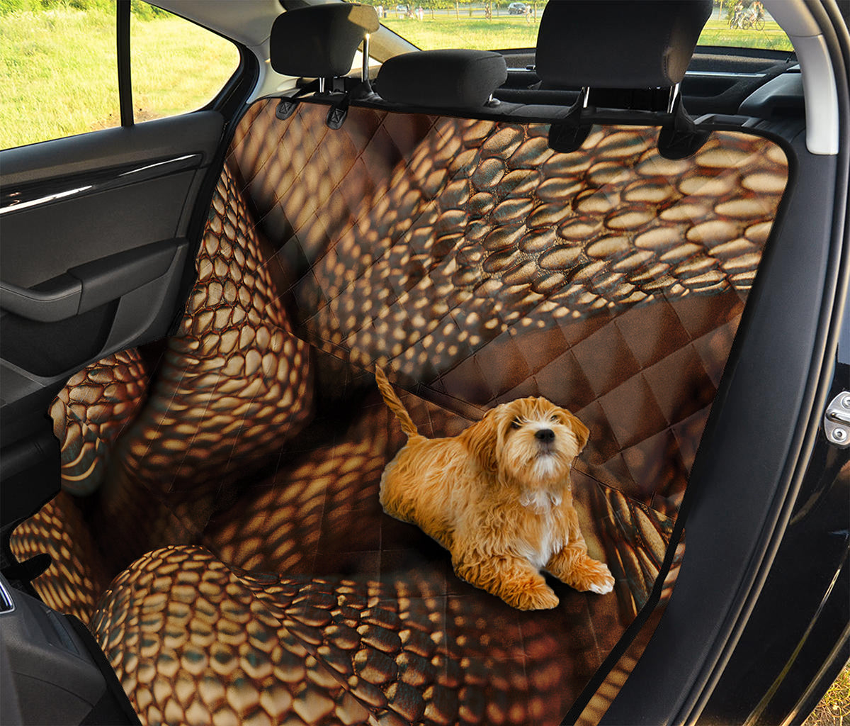 Bronze Snake Print Pet Car Back Seat Cover