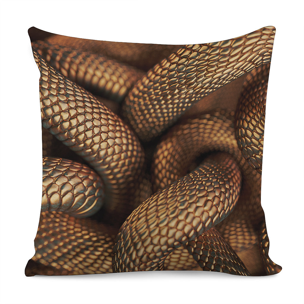 Bronze Snake Print Pillow Cover