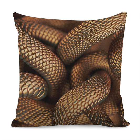 Bronze Snake Print Pillow Cover