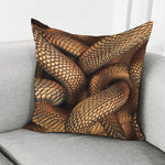Bronze Snake Print Pillow Cover