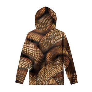 Bronze Snake Print Pullover Hoodie